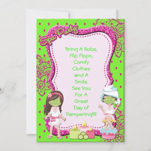 Spa Party Bus Verjaardagsfeest of Douche Uitnodige Kaart (Achterkant)