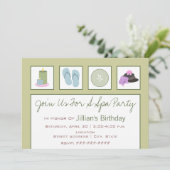 Spa Party - Candles Teenslippers Cucumber Orchids Kaart (Staand voorkant)