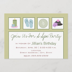 Spa Party - Candles Teenslippers Cucumber Orchids Kaart