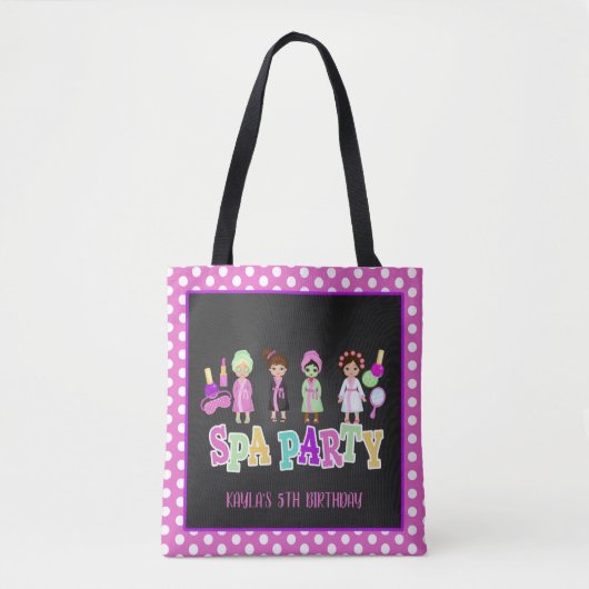 Spa Party Canvas tas - Meisjes - Blk (Voorkant)