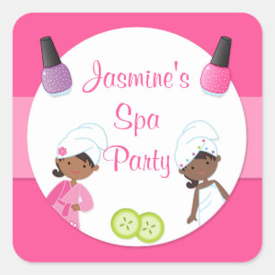 Spa Party Favor Sticker