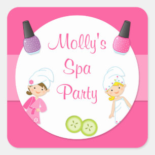 Spa Party Favor Sticker