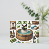 Spa party for Siamese Cat Lovers Briefkaart (Staand voorkant)