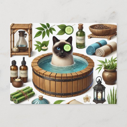 Spa party for Siamese Cat Lovers Briefkaart (Voorkant)