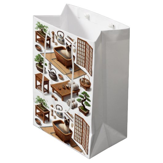 Spa party for Siamese Cat Lovers  Medium Cadeauzakje (Voorkant Gekanteld)