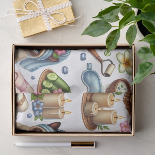 Spa party for Siamese Cat Lovers  Tissuepapier (Geschenk)