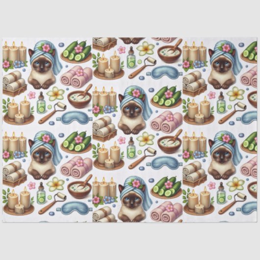 Spa party for Siamese Cat Lovers  Tissuepapier (Voorkant)