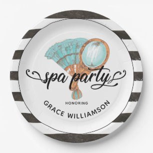Spa Party Gepersonaliseerde Vintage Papieren Bordje