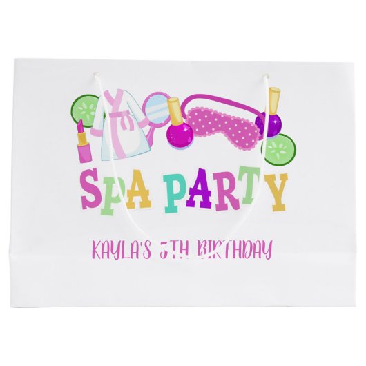 Spa Party Gift Bag Groot Cadeauzakje (Achterkant)