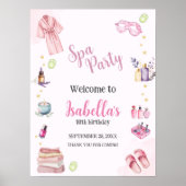 Spa Party Girl Beauty Glam Poster Welkomstbord (Voorkant)