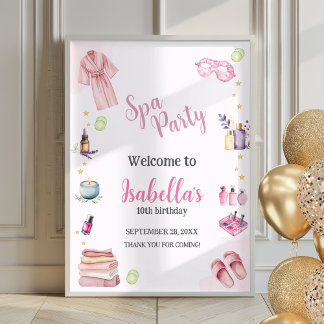 Spa Party Girl Beauty Glam Poster Welkomstbord