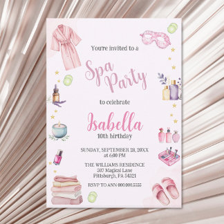 Spa Party Girl Beauty Waterverf Glam Verjaardag Kaart