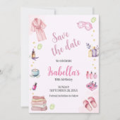 Spa Party Girl Beauty Waterverf Glam Verjaardag Save The Date (Voorkant)