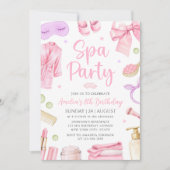 Spa Party Girl Birthday Invitation Kaart (Voorkant)