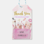 Spa Party Girl Glam Make-up Verjaardag Gift Labels Cadeaulabel (Voorkant)