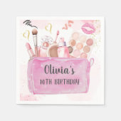 Spa Party Girl Glam Make-up Verjaardag servetten (Voorkant)