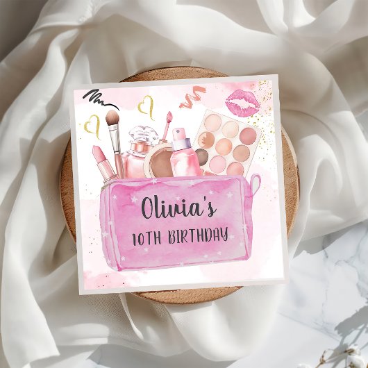 Spa Party Girl Glam Make-up Verjaardag servetten