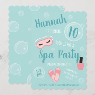 Spa Party Girls Birthday Party Kaart