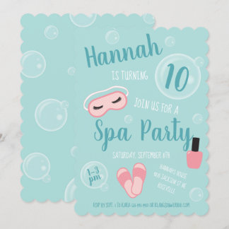 Spa Party Girls Birthday Party Kaart