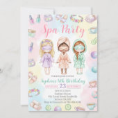 Spa party girls Glam Birthday party Kaart (Voorkant)