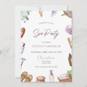 Spa Party Glam Girl Birthday Party Kaart (Voorkant)