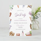 Spa Party Glam Girl Birthday Party Kaart (Staand voorkant)