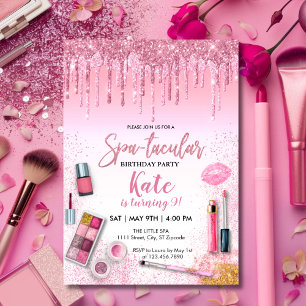 Spa Party Glam Girl Birthday Party Kaart