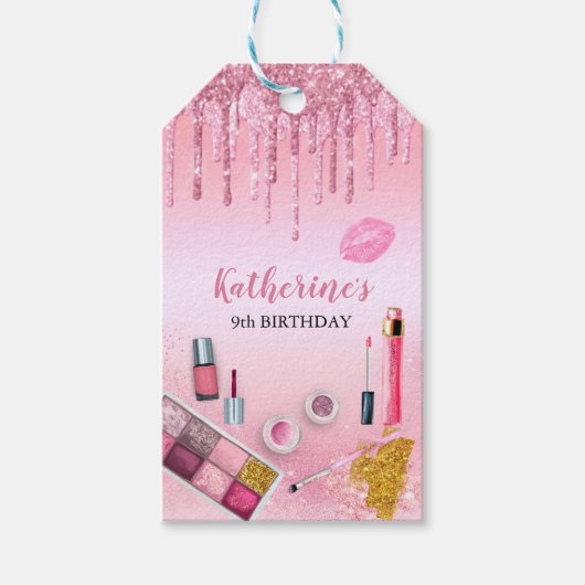 Spa Party Glam Girl Birthday Party Salon Gift Labe Cadeaulabel (Voorkant)