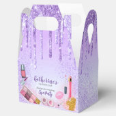 Spa Party Glam Girl Birthday Party Salon Paars Bedankdoosjes (Geopend)