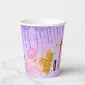Spa Party Glam Girl Birthday Party Salon Paars Papieren Bekers (Achterkant)