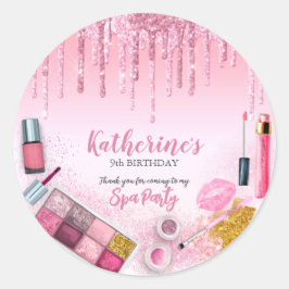 Spa Party Glam Girl Birthday Party Salon Ronde Sticker