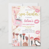 Spa Party Glam Girl Make-up Verjaardagsfeestje Kaart (Voorkant)