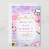 Spa Party Glam Girl Verjaardagsfeestje Uitnodiging (Voorkant)