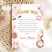 Spa Party Glamour Girl Make-up Verjaardagsfoto Bedankkaart