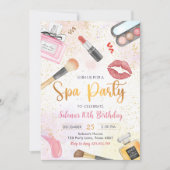 Spa Party Glitz Glam Girl Make-up Verjaardag Kaart (Voorkant)