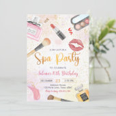 Spa Party Glitz Glam Girl Make-up Verjaardag Kaart (Staand voorkant)