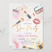 Spa Party Glitz Glam Girl Make-up Verjaardag Kaart (Voorkant)