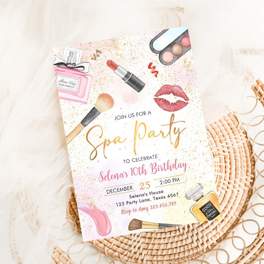 Spa Party Glitz Glam Girl Make-up Verjaardag Kaart