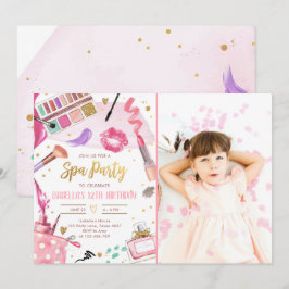 Spa Party Glitz Glam Glamor Girl Makeup Birthday Kaart