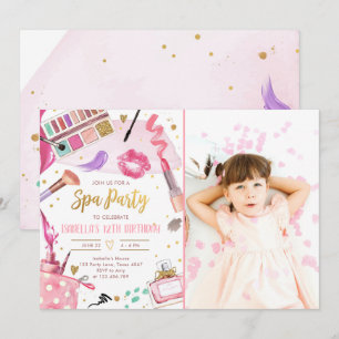 Spa Party Glitz Glam Glamor Girl Makeup Birthday Kaart