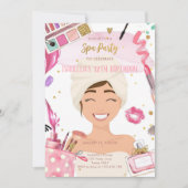 Spa Party Glitz Glam Glamor Girl Makeup Birthday Kaart (Voorkant)