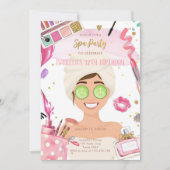 Spa Party Glitz Glam Glamor Girl Makeup Birthday Kaart (Voorkant)