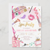 Spa Party Glitz Glam Glamor Girl Makeup Birthday Kaart (Voorkant)