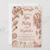 Spa Party Glitz Glam Glamour Girl Makeup Birthday Kaart (Voorkant)