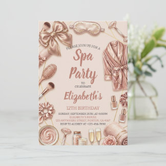 Spa Party Glitz Glam Glamour Girl Makeup Birthday Kaart