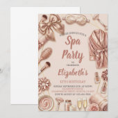 Spa Party Glitz Glam Glamour Girl Makeup Birthday Kaart (Voorkant / Achterkant)