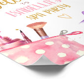 Spa Party Glitz Glam Makeup Girl WelkomstPoster Poster (Hoek)