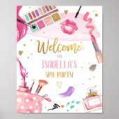 Spa Party Glitz Glam Makeup Girl WelkomstPoster Poster (Voorkant)