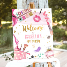 Spa Party Glitz Glam Makeup Girl WelkomstPoster