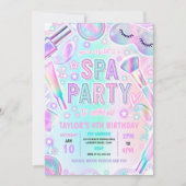 Spa Party Glow Pastel Make-up Pamper Verjaardagsfe Kaart (Voorkant)